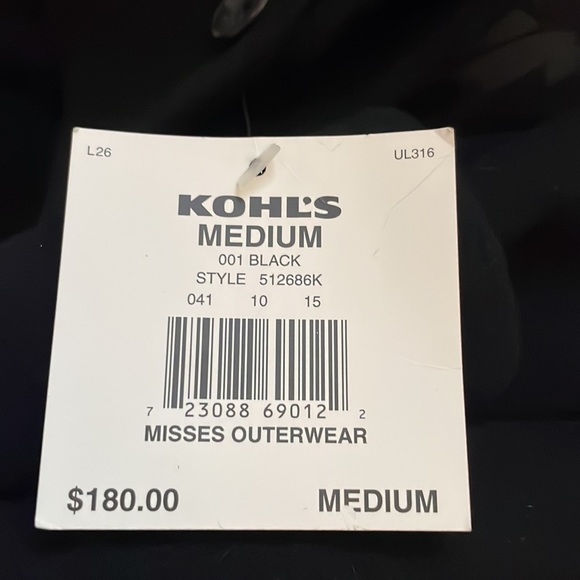 Womenswear Croft & Barrow Black Coat. - Picture 4 of 5